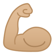 💪🏼 Emoji Bíceps: Pele Morena Clara na Google Android 10.0.