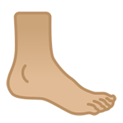 🦶🏼 Emoji Fuß: mittelhelle Hautfarbe Google Android 10.0.