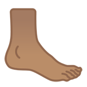 🦶🏽 Emoji Fuß: mittlere Hautfarbe Google Android 10.0.