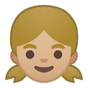 Émoji 👧🏼 Fille : Peau Moyennement Claire sur Google Android 10.0.