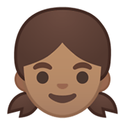 👧🏽 Emoji Niña: Tono De Piel Medio en Google Android 10.0.