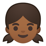 👧🏾 Emoji Niña: Tono De Piel Oscuro Medio en Google Android 10.0.