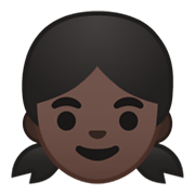 Émoji 👧🏿 Fille : Peau Foncée sur Google Android 10.0.