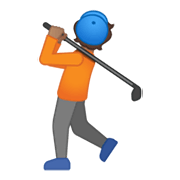 🏌🏽 Emoji Golfista: Pele Morena na Google Android 10.0.