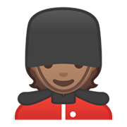 💂🏽 Emoji Guarda: Pele Morena na Google Android 10.0.