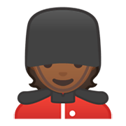 💂🏾 Emoji Guarda: Pele Morena Escura na Google Android 10.0.