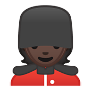 💂🏿 Emoji Wachmann/Wachfrau: dunkle Hautfarbe Google Android 10.0.