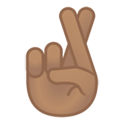 🤞🏽 Emoji Dedos Cruzados: Pele Morena na Google Android 10.0.