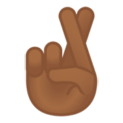 Emoji 🤞🏾 Dita Incrociate: Carnagione Abbastanza Scura su Google Android 10.0.