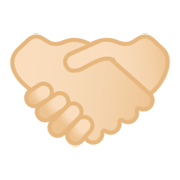 🤝🏻 Emoji Aperto De Mãos, Pele Clara na Google Android 10.0.