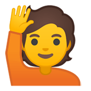 Émoji 🙋 Personne Qui Lève La Main sur Google Android 10.0.