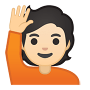 🙋🏻 Emoji Pessoa Levantando A Mão: Pele Clara na Google Android 10.0.