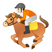 Emoji 🏇🏻 Ippica: Carnagione Chiara su Google Android 10.0.