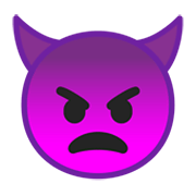 👿 Emoji wütendes Gesicht mit Hörnern Google Android 10.0.