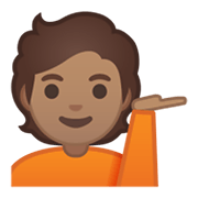 💁🏽 Emoji Pessoa Com A Palma Virada Para Cima: Pele Morena na Google Android 10.0.