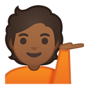 💁🏾 Emoji Pessoa Com A Palma Virada Para Cima: Pele Morena Escura na Google Android 10.0.
