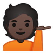💁🏿 Emoji Pessoa Com A Palma Virada Para Cima: Pele Escura na Google Android 10.0.