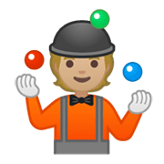 Emoji 🤹🏼 Persona Che Fa Giocoleria: Carnagione Abbastanza Chiara su Google Android 10.0.