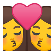 Emoji 👩‍❤️‍💋‍👩 Bacio Tra Coppia: Donna E Donna su Google Android 10.0.