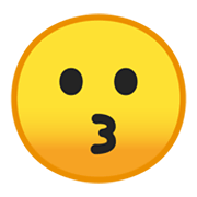 Emoji 😗 Faccina Che Bacia su Google Android 10.0.