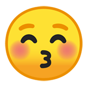 Emoji 😚 Faccina Che Bacia Con Occhi Chiusi su Google Android 10.0.
