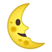 Emoji 🌜 Faccina Ultimo Quarto Di Luna su Google Android 10.0.