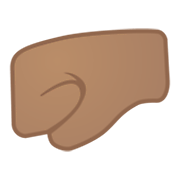 Emoji 🤛🏽 Pugno A Sinistra: Carnagione Olivastra su Google Android 10.0.