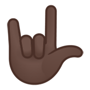 Emoji 🤟🏿 Gesto Ti Amo: Carnagione Scura su Google Android 10.0.