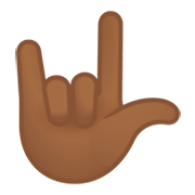 🤟🏾 Emoji ich-liebe-dich-Geste: mitteldunkle Hautfarbe Google Android 10.0.