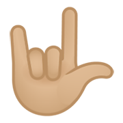 Emoji 🤟🏼 Gesto Ti Amo: Carnagione Abbastanza Chiara su Google Android 10.0.