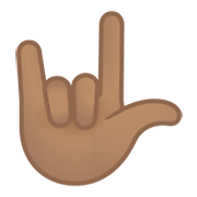 Emoji 🤟🏽 Gesto Ti Amo: Carnagione Olivastra su Google Android 10.0.