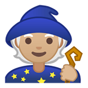 Emoji 🧙🏼 Mago: Carnagione Abbastanza Chiara su Google Android 10.0.