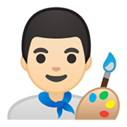 Emoji 👨🏻‍🎨 Artista Uomo: Carnagione Chiara su Google Android 10.0.