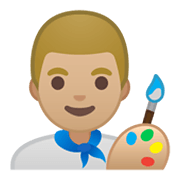 👨🏼‍🎨 Emoji Artista Plástico: Pele Morena Clara na Google Android 10.0.