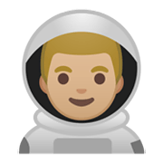 Emoji 👨🏼‍🚀 Astronauta Uomo: Carnagione Abbastanza Chiara su Google Android 10.0.