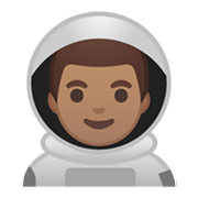 👨🏽‍🚀 Emoji Astronaut: mittlere Hautfarbe Google Android 10.0.