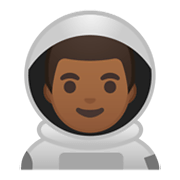 👨🏾‍🚀 Emoji Astronauta Homem: Pele Morena Escura na Google Android 10.0.