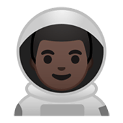 👨🏿‍🚀 Emoji Astronaut: dunkle Hautfarbe Google Android 10.0.