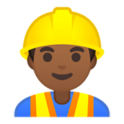 👷🏾‍♂️ Emoji Obrero Hombre: Tono De Piel Oscuro Medio en Google Android 10.0.