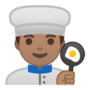 👨🏽‍🍳 Emoji Cozinheiro: Pele Morena na Google Android 10.0.