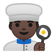 Émoji 👨🏿‍🍳 Cuisinier : Peau Foncée sur Google Android 10.0.