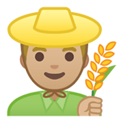 Emoji 👨🏼‍🌾 Contadino: Carnagione Abbastanza Chiara su Google Android 10.0.
