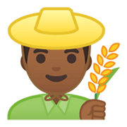 Emoji 👨🏾‍🌾 Contadino: Carnagione Abbastanza Scura su Google Android 10.0.