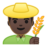 Emoji 👨🏿‍🌾 Contadino: Carnagione Scura su Google Android 10.0.