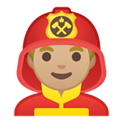 👨🏼‍🚒 Emoji Bombero: Tono De Piel Claro Medio en Google Android 10.0.