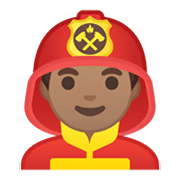 Émoji 👨🏽‍🚒 Pompier Homme : Peau Légèrement Mate sur Google Android 10.0.