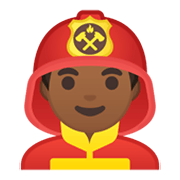 👨🏾‍🚒 Emoji Feuerwehrmann: mitteldunkle Hautfarbe Google Android 10.0.