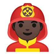 Émoji 👨🏿‍🚒 Pompier Homme : Peau Foncée sur Google Android 10.0.