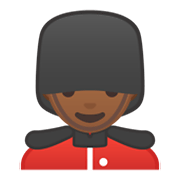 Emoji 💂🏾‍♂️ Guardia Uomo: Carnagione Abbastanza Scura su Google Android 10.0.