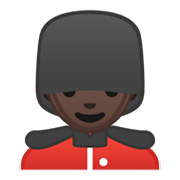 Émoji 💂🏿‍♂️ Garde Homme : Peau Foncée sur Google Android 10.0.
